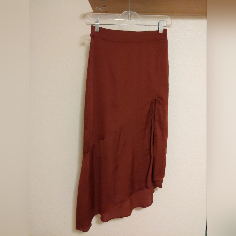 Free people rust midi skirt